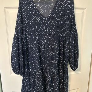Navy Polka Dot Dress